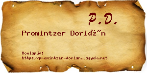 Promintzer Dorián névjegykártya